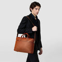 SLIM BRIEFCASE CACHEMIRE TOBACCO
