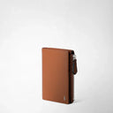 VERTICAL BILLFOLD W/ZIP POCKET CACHEMIRE TOBACCO