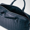 Extra Slim Briefcase in Navy Blue Mosaico leather