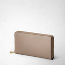 ZIP AROUND WALLET IN RUGIADA LEATHER SAHARA