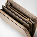 ZIP AROUND WALLET IN RUGIADA LEATHER SAHARA