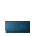 FLAP WALLET IN RUGIADA LEATHER BLUE JEANS