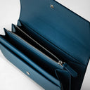 FLAP WALLET IN RUGIADA LEATHER BLUE JEANS