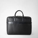 DOUBLE BRIEFCASE WITH ZIP IN STEPAN BLACK/BLACK ECLIPSE