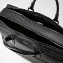 DOUBLE BRIEFCASE WITH ZIP IN STEPAN BLACK/BLACK ECLIPSE