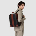 SINGLE ZIP BACKPACK IN STEPAN 72 BLACK/CUOIO