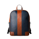SINGLE ZIP BACKPACK IN STEPAN 72 OCEAN BLUE/CUOIO