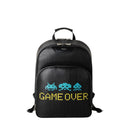 DOUBLE ZIP BACKPACK IN STEPAN SPACE INVADERS BLACK