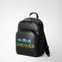 DOUBLE ZIP BACKPACK IN STEPAN SPACE INVADERS BLACK