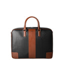 SLIM BRIEFCASE IN STEPAN 72 BLACK/CUOIO