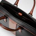 SLIM BRIEFCASE IN STEPAN 72 BLACK/CUOIO