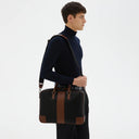 SLIM BRIEFCASE IN STEPAN 72 BLACK/CUOIO