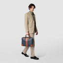 Slim Briefcase in Stepan with Cuoio calfskin leather inserts
