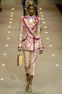 Dolce & Gabbana Pink Gold Jacquard Nylon Coat Blazer Jacket