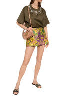 Dolce & Gabbana Multicolor Floral Jacquard Mid Waist Mini Skirt