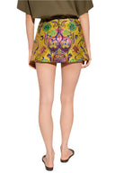 Dolce & Gabbana Multicolor Floral Jacquard Mid Waist Mini Skirt