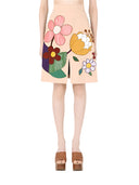 Dolce & Gabbana Beige Floral High Waist Pencil Cut Skirt