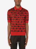 Dolce & Gabbana Red Cotton XOXO Collared Polo T-shirt
