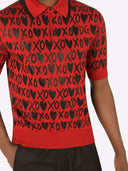 Dolce & Gabbana Red Cotton XOXO Collared Polo T-shirt