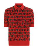 Dolce & Gabbana Red Cotton XOXO Collared Polo T-shirt