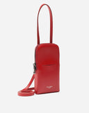 Dolce & Gabbana Red Leather Purse Phone Sling Crossbody Neck Strap Bag