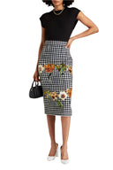 Dolce & Gabbana Multicolor Floral Print High Waist Pencil Cut Skirt