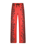 Dolce & Gabbana Red Leopard Print Polyester Men Jogger Pants
