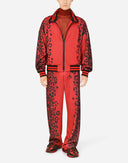 Dolce & Gabbana Red Leopard Print Polyester Men Jogger Pants