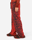 Dolce & Gabbana Red Leopard Print Polyester Men Jogger Pants