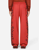 Dolce & Gabbana Red Leopard Print Polyester Men Jogger Pants