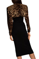 Dolce & Gabbana Brown Leopard Silk Button Down Coat Jacket