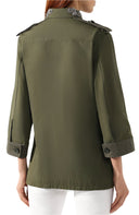 Dolce & Gabbana Military Green Queen Embellished Coat Jacket