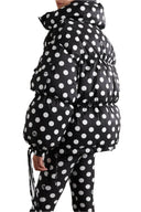 Dolce & Gabbana Black White Polka Dot Full Zip Puffer Jacket