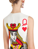 Dolce & Gabbana White Queen Of Hearts Sleeveless Maxi Dress