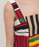 Dolce & Gabbana Multicolor Cotton Stripe Sleeveless Dress