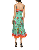 Dolce & Gabbana Multicolor Printed Silk Sleeveless Midi Dress