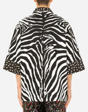 Dolce & Gabbana Black White Zebra Button Down Oversize Shirt