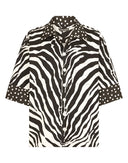 Dolce & Gabbana Black White Zebra Button Down Oversize Shirt