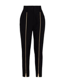 Dolce & Gabbana Black Wool High Waist Zipper Tapered Pants