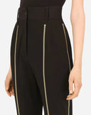 Dolce & Gabbana Black Wool High Waist Zipper Tapered Pants