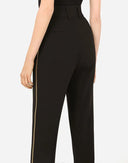 Dolce & Gabbana Black Wool High Waist Zipper Tapered Pants
