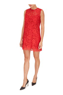 Dolce & Gabbana Pink Floral Lace Shift Gown Mini Dress