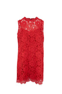 Dolce & Gabbana Pink Floral Lace Shift Gown Mini Dress