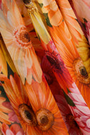 Dolce & Gabbana Multicolor Floral Silk V-neck Chiffon Dress