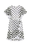 Dolce & Gabbana White Polka Dotted Silk Blend A-line Dress