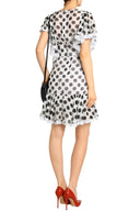 Dolce & Gabbana White Polka Dotted Silk Blend A-line Dress