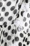 Dolce & Gabbana White Polka Dotted Silk Blend A-line Dress