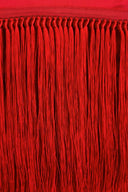 Dolce & Gabbana Red Silk Strapless Fringe Crop Tube Top