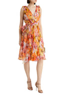 Dolce & Gabbana Multicolor Floral Silk V-neck Chiffon Dress