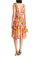 Dolce & Gabbana Multicolor Floral Silk V-neck Chiffon Dress